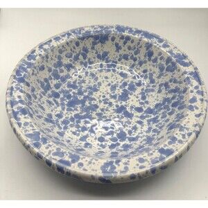 Bennington Potters Blue Morning Glory Agate 12" Large Salad Serving Bowl